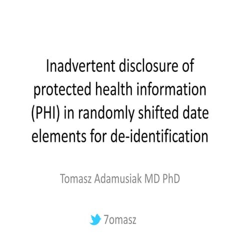 Re-identification of de-identified PHI date elements