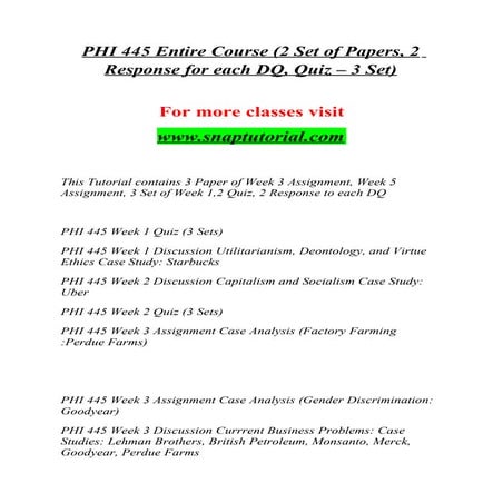 Phi 445  Effective Communication / snaptutorial.com