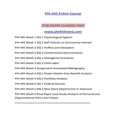 PHI 445 NERD Achievement Education--phi445nerd.com