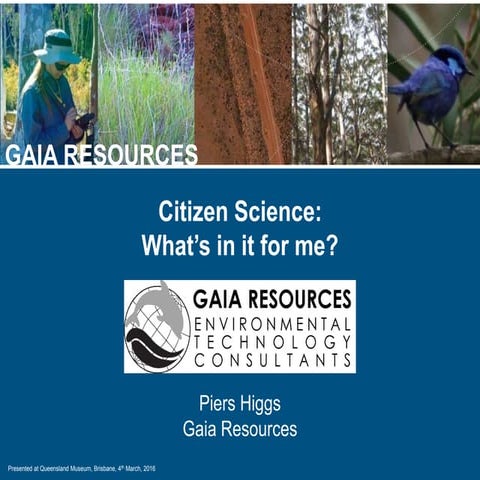 Citizen Science - What's in it for me?