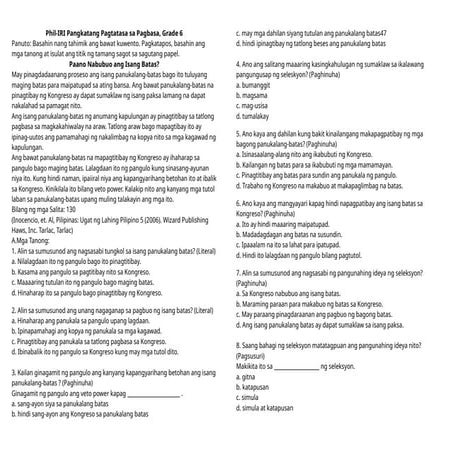 Phil-IRI GST GRADE6 reading.................................
