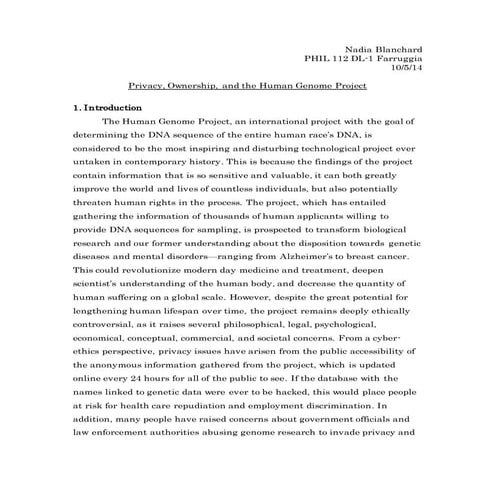 Ethics And The Human Genome Project