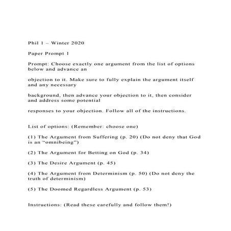 Phil 1 – Winter 2020 Paper Prompt 1 Prompt Choose exa.docx