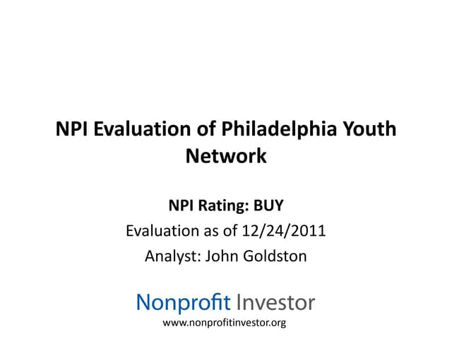 Philadelphia Youth Network Rating Summary
