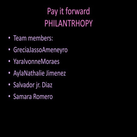 Pay it forward | PPTX