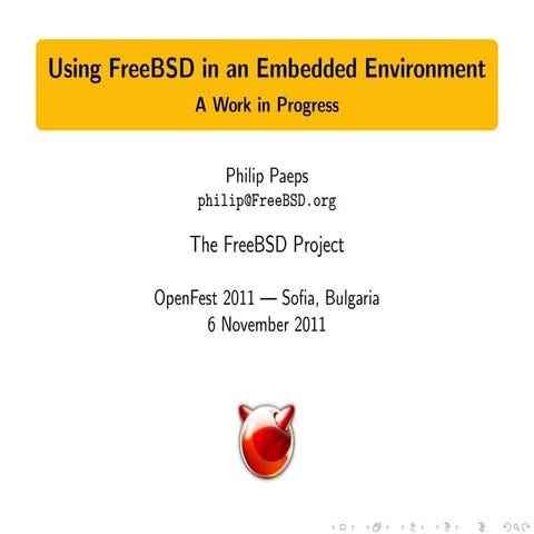 Embedding FreeBSD: for large and small beds