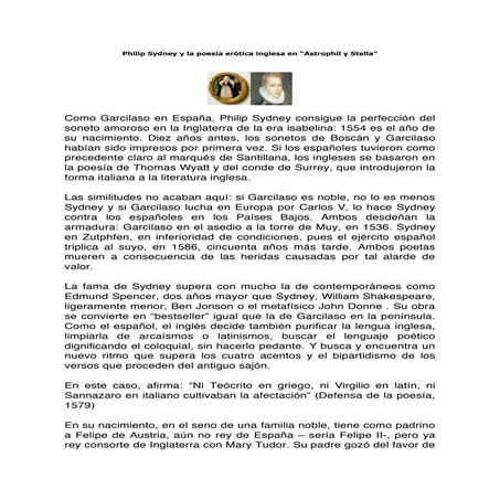 Philip Sydney y la poesía renacentista