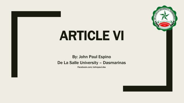 Philippine Constitution - Article VI - Legislative Power