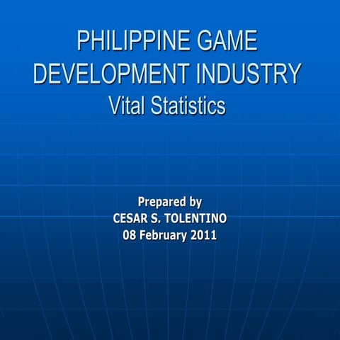 Philippine Game Development Industry Situationer (2011)