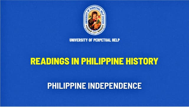 Philippine Independence : Readings in Philippine History