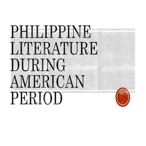 Philippine literature during american period