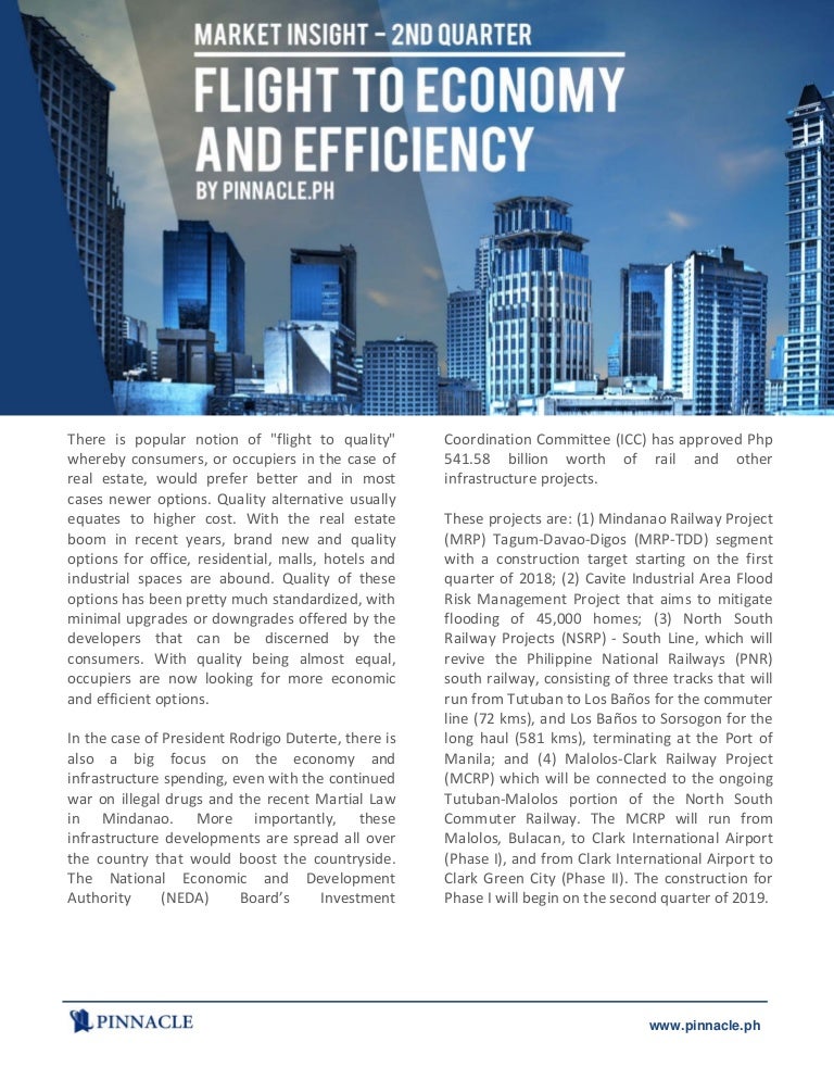 Philippine Real Estate Market Insight 2nd Quarter 2017 Flight To Ec