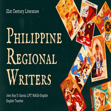 Philippine Regional Writer. DIfferent writers from different region in the co...