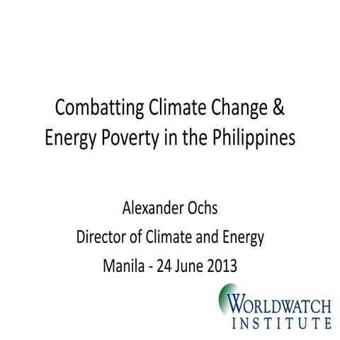 Combating Climate Change & Energy Poverty in the Philippines