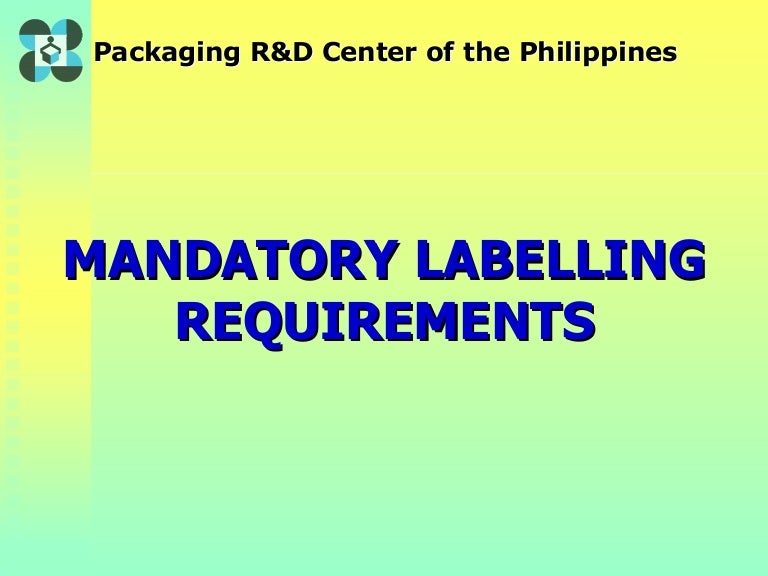 Philippines labeling requirements