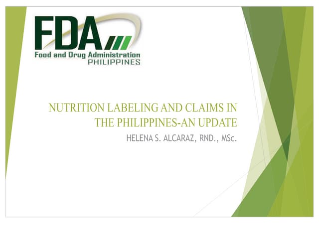 Philippines Nutrition and Labelling Claims 2015