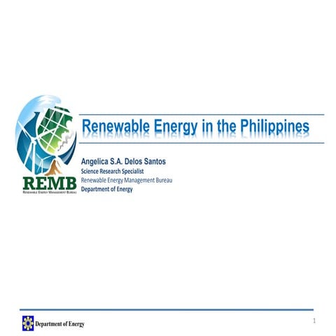 Renewable Energy in the Philippines - Department of Energy | PDF