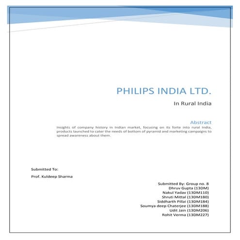 Philips india rural marketing