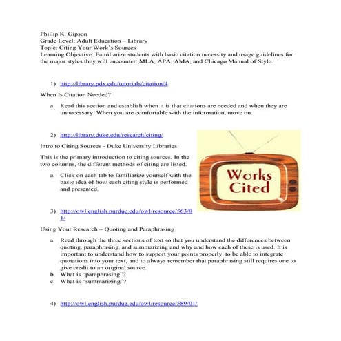 Phillip K Gipson - Webquest