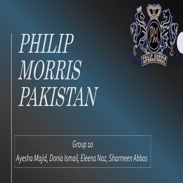 Phillip Morris Pakistan Supply Chain Analysis