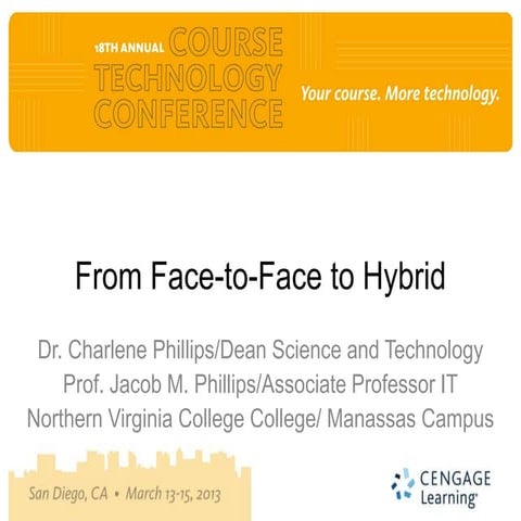 Course Tech 2013, Dr. Charlene Phillips & Prof. Jacob M. Phililips, From Face...