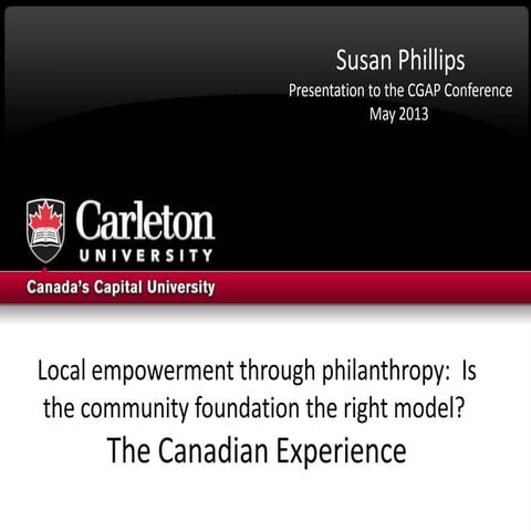 The Canadian Experience. Susan Phillips