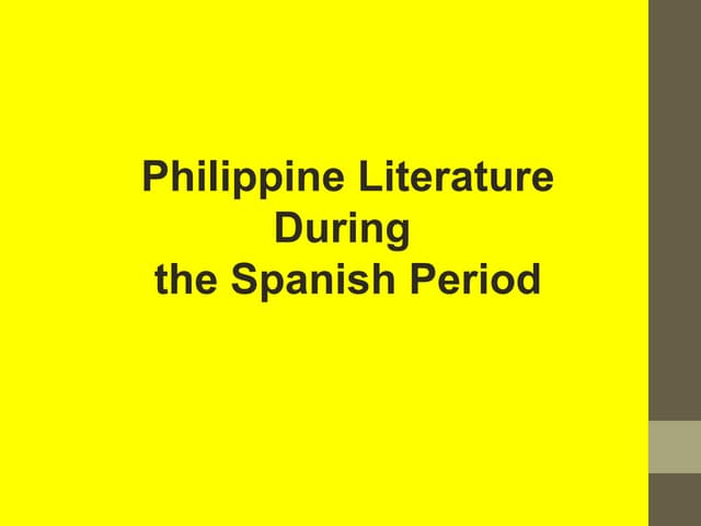 Philippine literature during the sp...