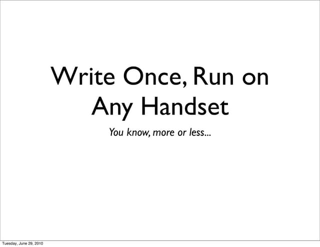 Multi Handset Development - ETE 2010