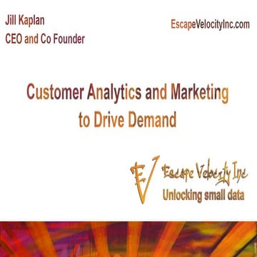 Jill Kaplan - Customer Analytics and Marketing to Drive Demand