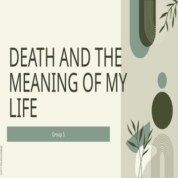 PHILO-5.. death and the meaning of my life | PPTX