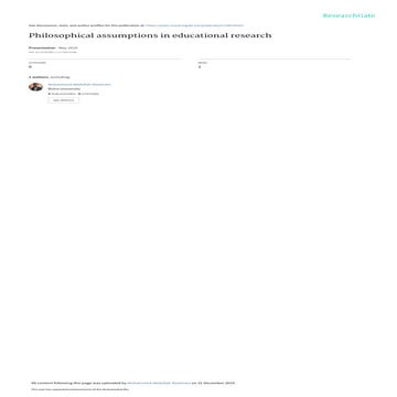 المنطلقات الفلسفية في البحوث التربوية 