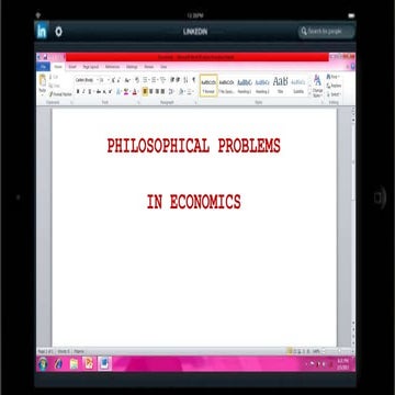 Philosophical issues in economics