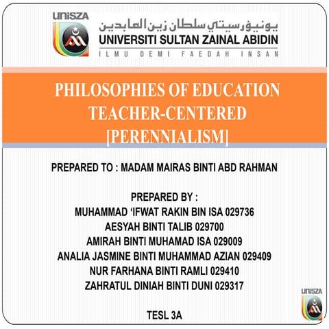 Perennialism Philosophies of education