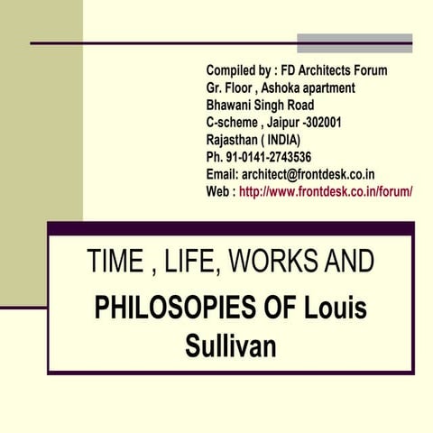 Philosophies of L SULLIVAN