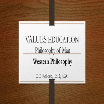 Values Education - Western Philo