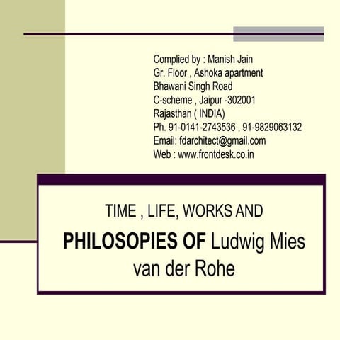Philosophies of mies vander rohe