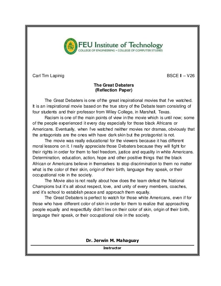 Debate reflection definition image