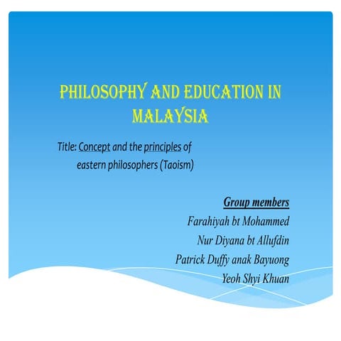 Philosophy and education in malaysia | PPTX