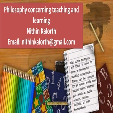Philosophy concerning Teaching and Learning