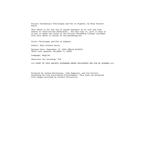 Philosophy & fun of algebra