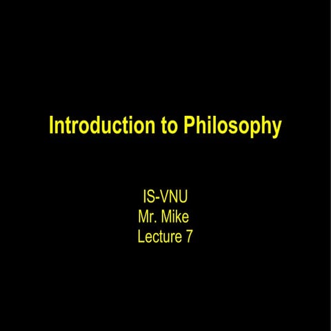 Philosophy lecture 07