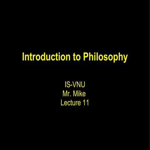 Philosophy lecture 11