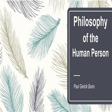 Philosophy of the Human Person