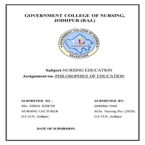 Philosophy of education 1