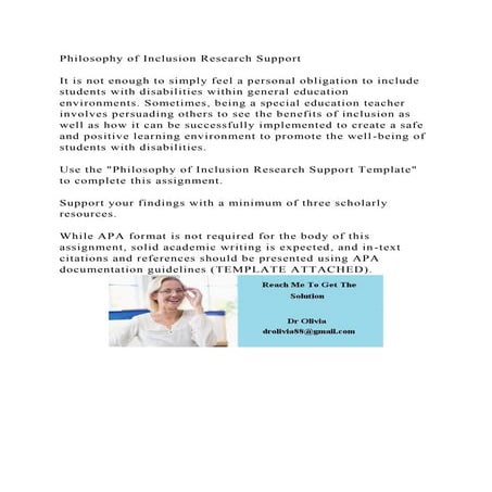 Philosophy of Inclusion Research SupportIt is not enough to simp.docx