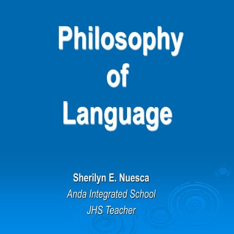 Philosophy of Language