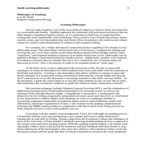 Philosophy of teaching