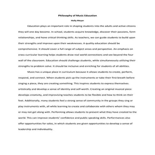Philosophy of Music Education