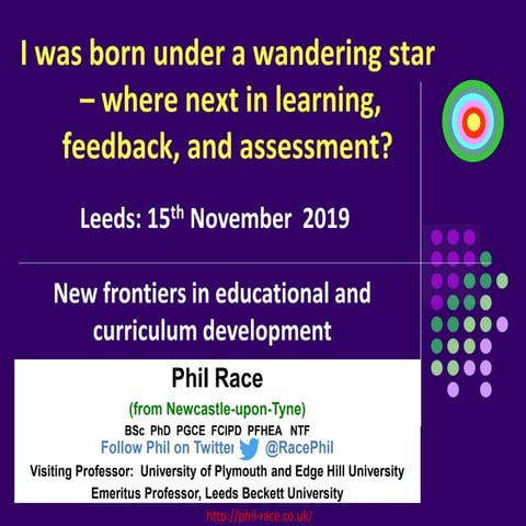 I was born under a wandering star – where next in learning, feedback, and ass...