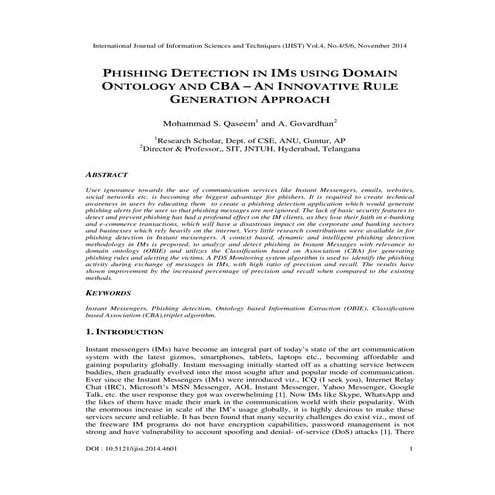 Phishing detection in ims using domain ontology and cba   an innovative rule ...